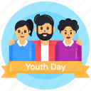 youngsters, youth day celebrations, young generation, avatars, youth day banner