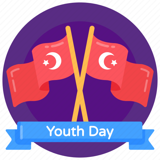 Youth day flags, crossed flags, flags, country flags, pennants icon - Download on Iconfinder