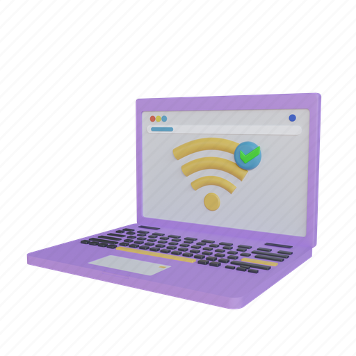 Good, signal, internet, wifi, wireless, check, laptop icon - Download on Iconfinder