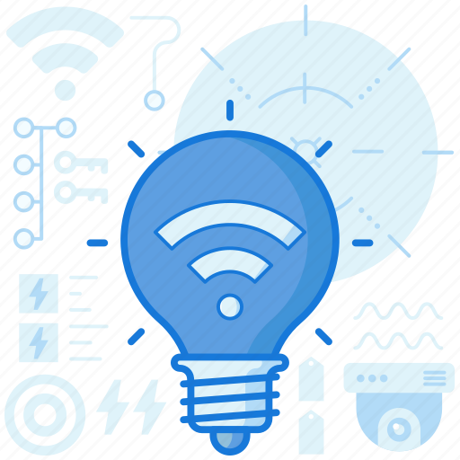Connection, internet, light, lightbulb, lighting, wifi, wireless icon - Download on Iconfinder