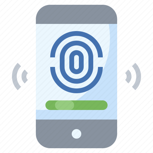 Fingerprint, lock, mobile, security, signal icon - Download on Iconfinder