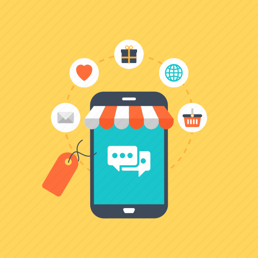 Mobile advertising, mobile commerce, mobile marketing, mobile shopping, online marketing icon - Download on Iconfinder