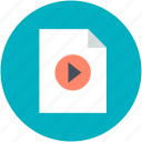audio file, media file, page, play sign, video file