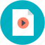 audio file, media file, page, play sign, video file 