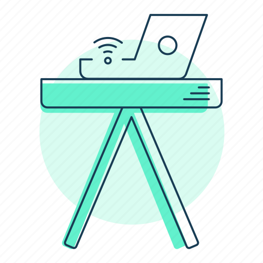 Online work, work, desk, internet of things icon - Download on Iconfinder