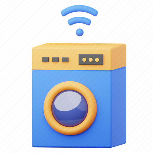 Smart washing machine, washing, machine, cleaning, clothes, laundry 3D illustration - Download on Iconfinder