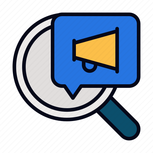 Search, engine, marketing, loupe, promotion, megaphone, bullhorn icon - Download on Iconfinder
