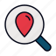 seo, loupe, search, marketing, optimization, map, pointer, pin, magnifying glass 