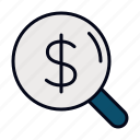 paid, search, magnifying, loupe, money, earn, dollar, marketing, research
