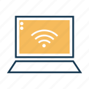 communication, connectivity, data transfer, laptop, wifi signal, wireless