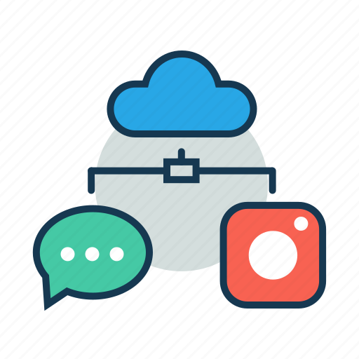 Chat, cloud server, cloud storage, communication, data transfer, images icon - Download on Iconfinder