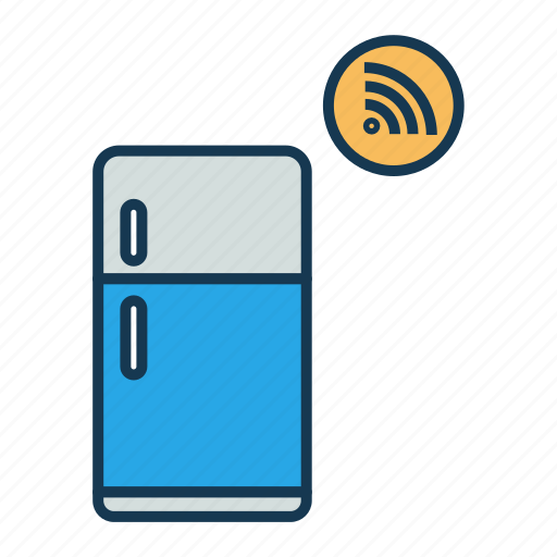 Home appliances, home automation, internet of things, iot, refridgerator, wireless connectivity icon - Download on Iconfinder
