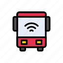 automobile, bus, internet, signal, vehicle