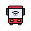 automobile, bus, internet, signal, vehicle 
