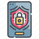 smartphone, protect, padlock, safe, shield