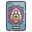 smartphone, protect, padlock, safe, shield 