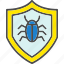 antivirus, bug, outlined, protection, safety, shield, technology 