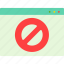 ban, blocked, forbidden, illegal, interface
