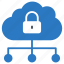 cloud, connection, lock, network, protection 