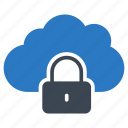 cloud, database, lock, private, server