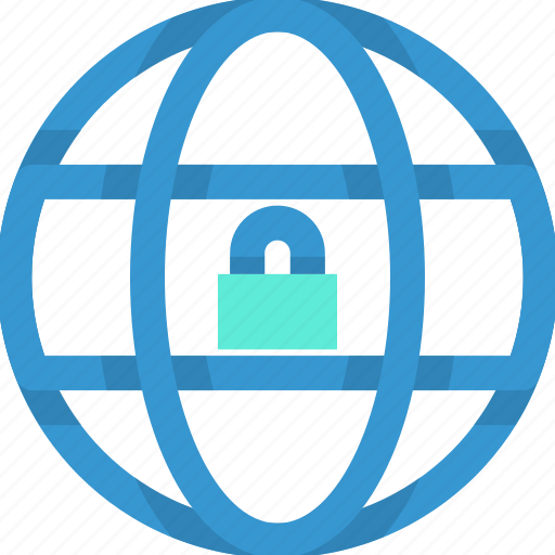 Earth, globe, internet, lock, security, website icon - Download on Iconfinder