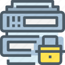 data, database, padlock, secure, security, server