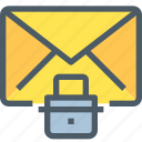 communication, email, letter, mail, message, padlock, security