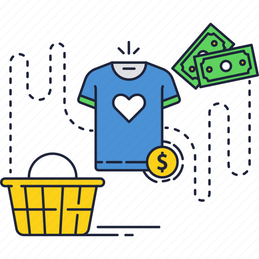 Basket, bill, dollar, money, online, shopping, t-shirt icon - Download on Iconfinder