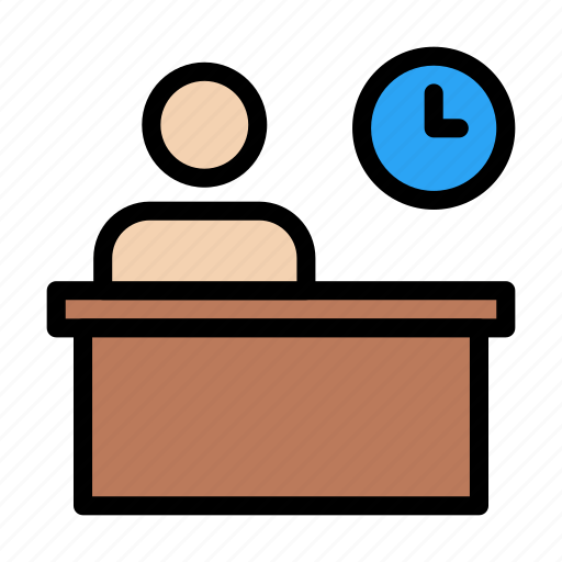 Reception, office, management, clock, avatar icon - Download on Iconfinder
