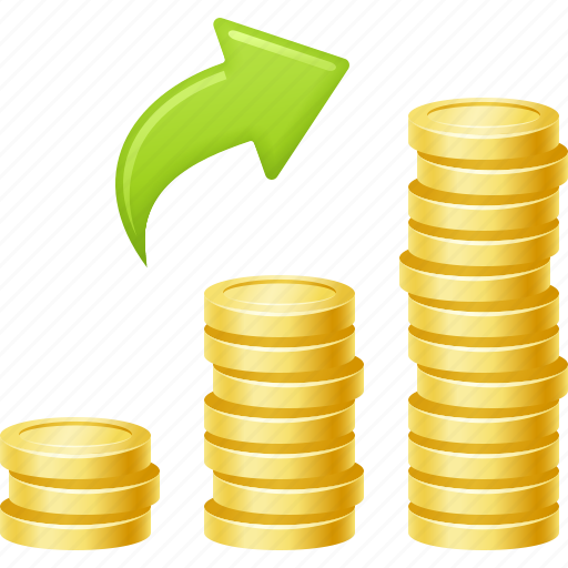Coins, graph, investment, profit, savings, stack of coins, wealth icon - Download on Iconfinder