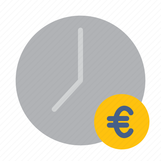 Clock, money, euro, time, management, schedule icon - Download on Iconfinder