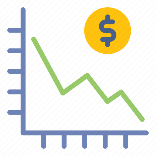 Decrease, graph, statistic, money, investment icon - Download on Iconfinder