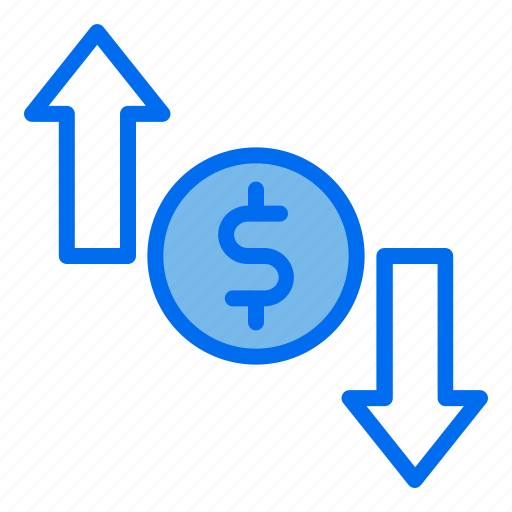 Arrows, investment, money, growth, down icon - Download on Iconfinder