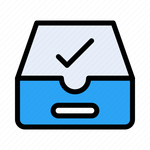 Archive, check, complete, done, drawer icon - Download on Iconfinder