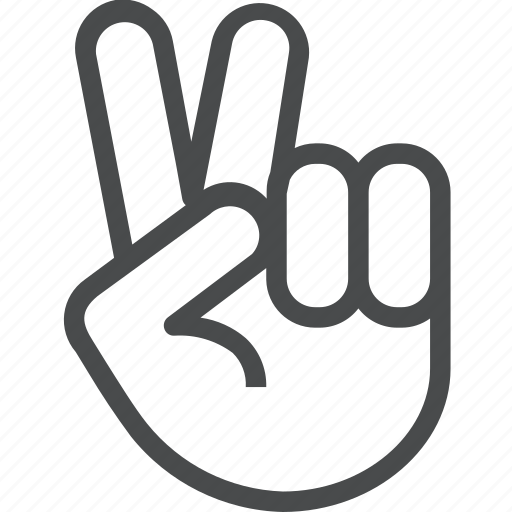Peace, sign, gesture, hand, love, two icon - Download on Iconfinder