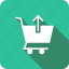 arrow, cart, commerce, shopping, up, upload 