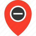 direction, gps, location, map, pin, remove