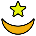 moon, crescent, star, night, ramadan