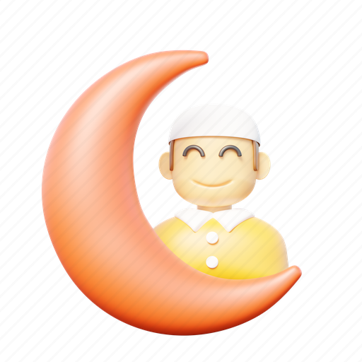 Muslim, boy, islamic, ramadan, mubarak, eid, moslem 3D illustration - Download on Iconfinder