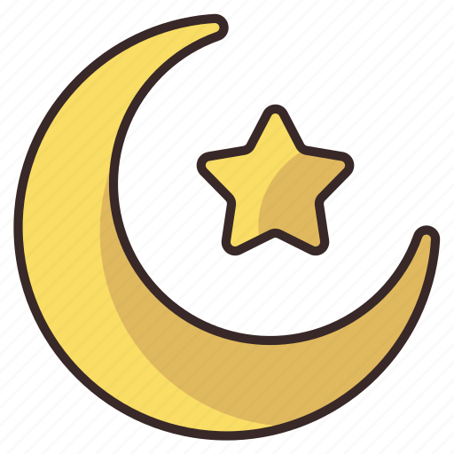 Moon, crescent moon, half moon, islam, star, religion, muslim icon - Download on Iconfinder