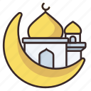 mosque, islam, building, muslim, holy, place, pray, crescent moon, ramadan, eid mubarak