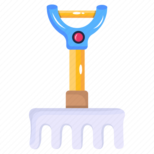 Rake, digging tool, garden fork, gardening equipment, gardening tool icon - Download on Iconfinder