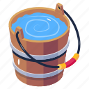 water pail, water bucket, water basket, pail, basket, \