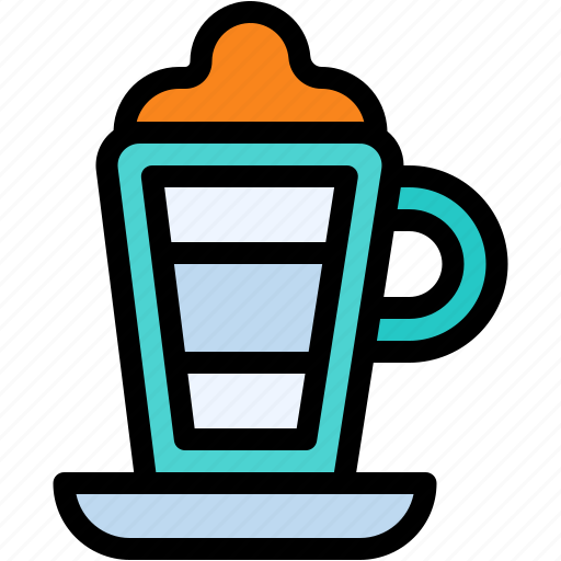 Latte, macchiato, caffeine, food, and, restaurant, glass icon - Download on Iconfinder