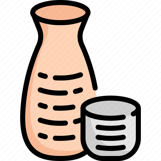Alcohol, bottle, drink, glasses, japan, japanese, sake icon - Download on Iconfinder