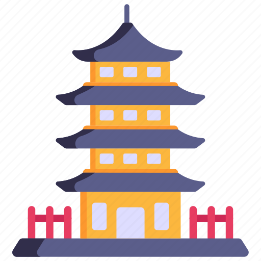 Temple, japanese building, buddhist temple, pagoda, shintennoji icon - Download on Iconfinder
