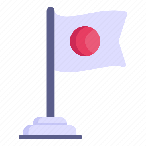 Flag, flagpole, japan flag, ensign, country flag icon - Download on Iconfinder