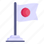 flag, flagpole, japan flag, ensign, country flag 