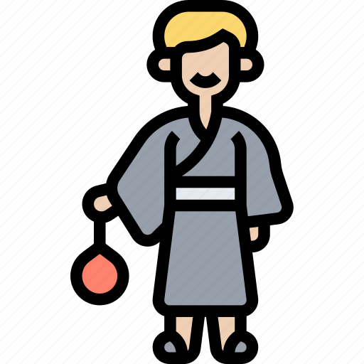 Kimono, yukata, male, costume, japanese icon - Download on Iconfinder