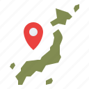 japan, map, area, country, japanese